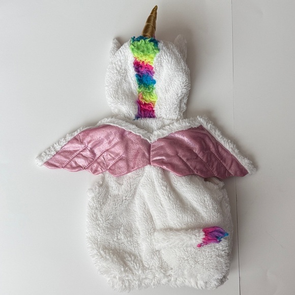 Unicorn Costume with Gold Horn and Pink Accents Baby 0-6M - Picture 3 of 3
